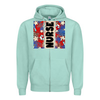 Seafoam american nurse Zipper Hoodie - Zillion Design Studio