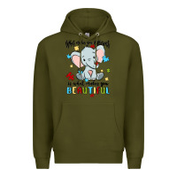 Army Green what makes you different is what makes you beautif Premium Hoodie - MaliasSmallBusiness