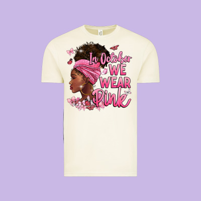 In October We Wear Pink Vintage Tee Designed By Barkaloodesign