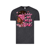Vintage Black in october we wear pink Vintage Tee - BarkalooDesign