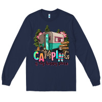Navy camping is my happy place Long Sleeve Tee - RanaPortraitStore