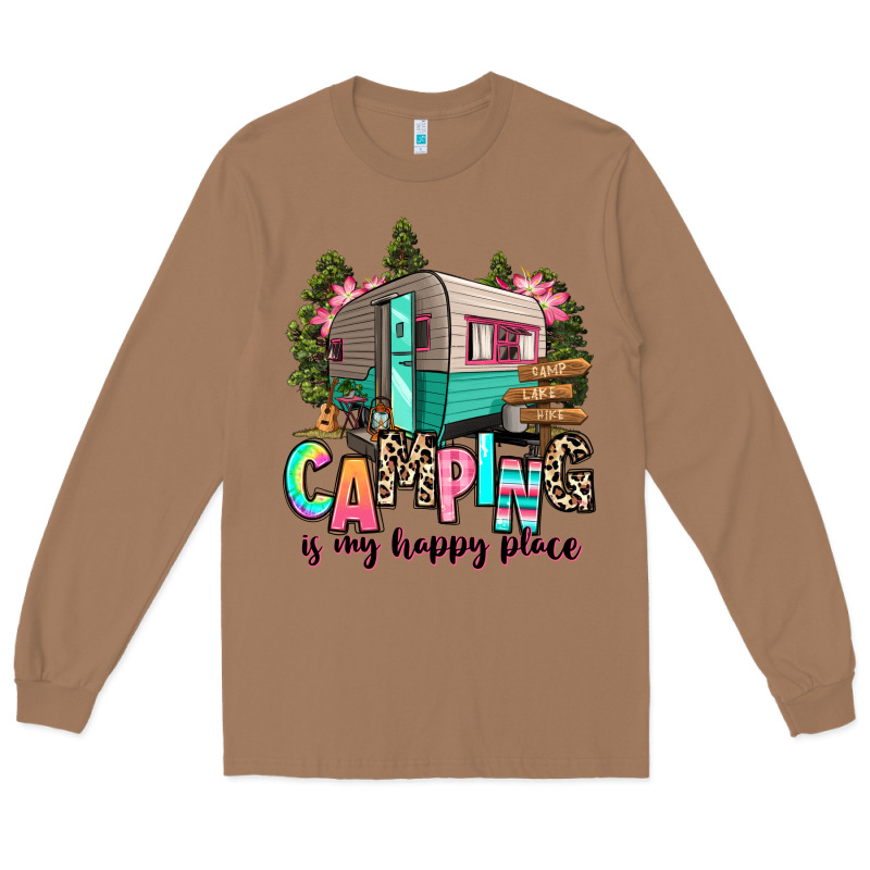 Camping Is My Happy Place Long Sleeve Tee by RanaPortraitStore | Teevron