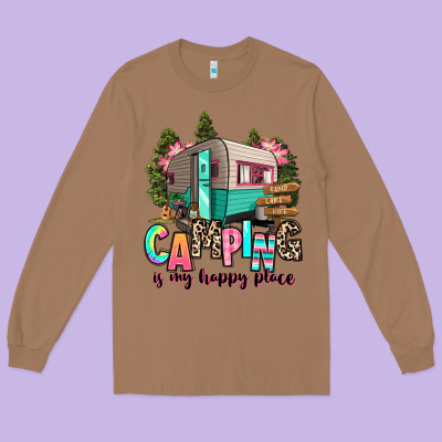 Long Sleeve Tee camping is my happy place