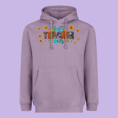 Best Teacher Ever 16oz Libbey Glass Heavyweight Hoodie Designed By Hra Design Shop