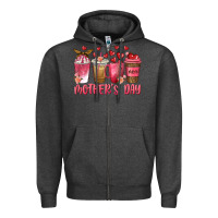 Charcoal Heather mothers day coffee cups Zipper Hoodie - texasbilliewilder