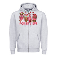Heather Grey mothers day coffee cups Zipper Hoodie - texasbilliewilder