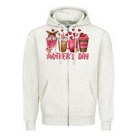 Oatmeal Heather mothers day coffee cups Zipper Hoodie - texasbilliewilder