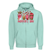 Seafoam mothers day coffee cups Zipper Hoodie - texasbilliewilder