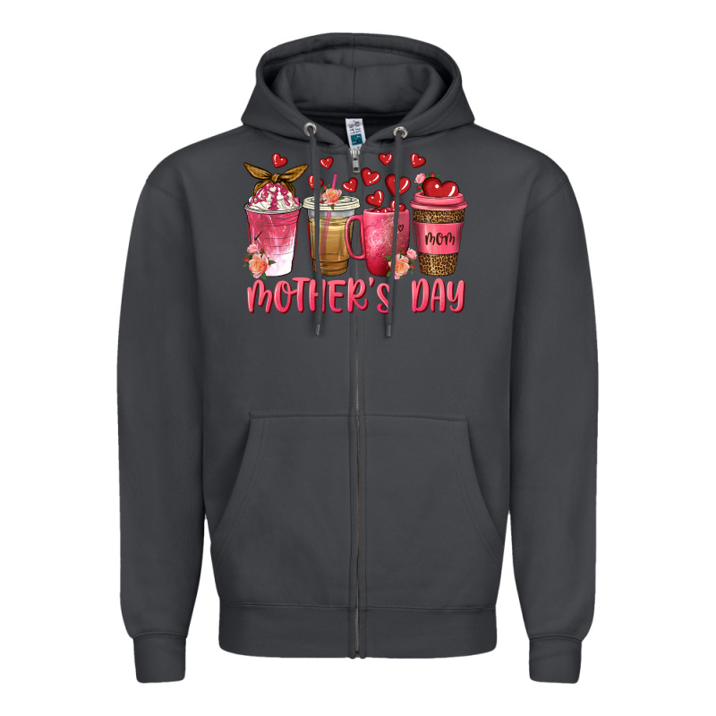 Mothers Day Coffee Cups Zipper Hoodie by texasbilliewilder | Teevron