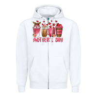 White mothers day coffee cups Zipper Hoodie - texasbilliewilder