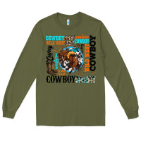 Army Green western cowboy wild west Long Sleeve Tee - texasbilliewilder