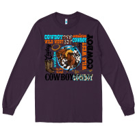 Plum western cowboy wild west Long Sleeve Tee - texasbilliewilder