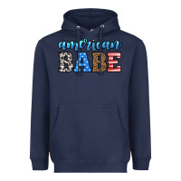 Navy american babe Heavyweight Hoodie - HRA Design Shop