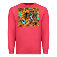 Cardinal cross sunflower butterfly Premium Sweatshirt - JahusDesignShop