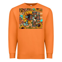 Carrot cross sunflower butterfly Premium Sweatshirt - JahusDesignShop
