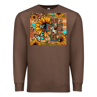 Chestnut cross sunflower butterfly Premium Sweatshirt - JahusDesignShop