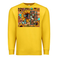 Lemon cross sunflower butterfly Premium Sweatshirt - JahusDesignShop