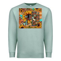 Cross Sunflower Butterfly Premium Sweatshirt | Teevron