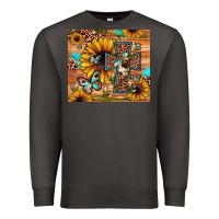 Smoke cross sunflower butterfly Premium Sweatshirt - JahusDesignShop