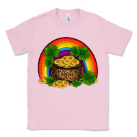 Bubblegum Pink st patricks shamrock gold leopard rainbow Classic Tee - RanaPortraitStore