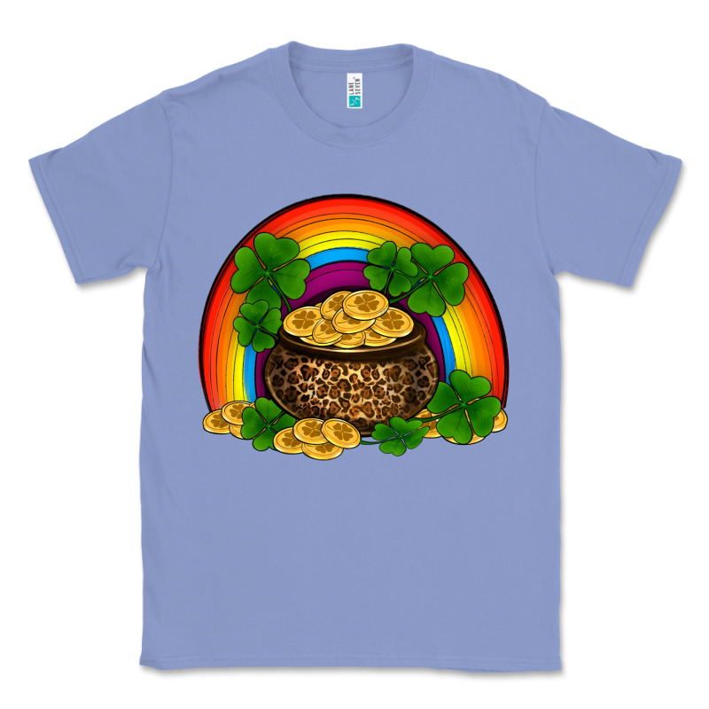 St Patricks Shamrock Gold Leopard Rainbow Classic Tee by RanaPortraitStore | Teevron