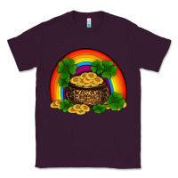 Plum st patricks shamrock gold leopard rainbow Classic Tee - RanaPortraitStore
