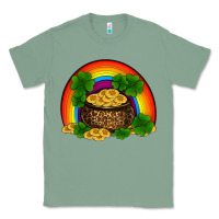 Sage st patricks shamrock gold leopard rainbow Classic Tee - RanaPortraitStore