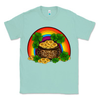 Seafoam st patricks shamrock gold leopard rainbow Classic Tee - RanaPortraitStore