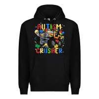 Black autism crusher Premium Hoodie - MaliasSmallBusiness