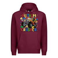 Burgundy autism crusher Premium Hoodie - MaliasSmallBusiness