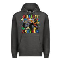 Charcoal Heather autism crusher Premium Hoodie - MaliasSmallBusiness