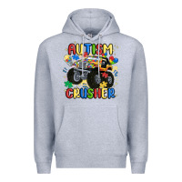 Heather Grey autism crusher Premium Hoodie - MaliasSmallBusiness