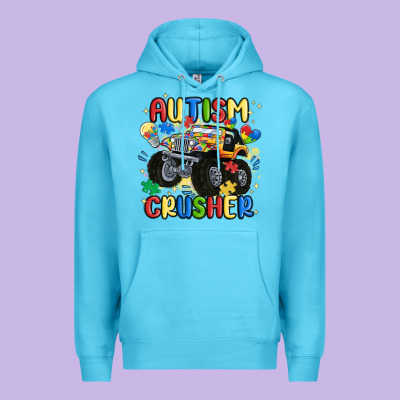 Autism Crusher Premium Hoodie Designed By Maliassmallbusiness