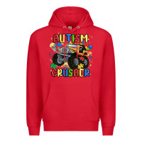 Red autism crusher Premium Hoodie - MaliasSmallBusiness