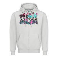 Dove Grey moto mom Zipper Hoodie - texasbilliewilder