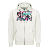 Oatmeal Heather moto mom Zipper Hoodie - texasbilliewilder