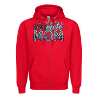Red moto mom Zipper Hoodie - texasbilliewilder