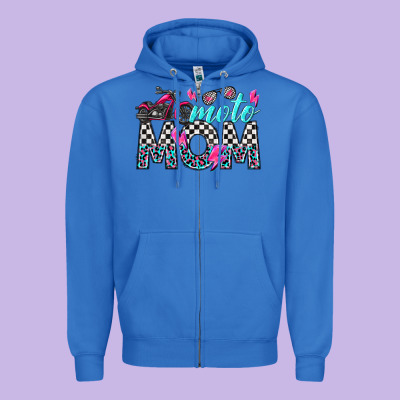 Moto Mom Zipper Hoodie Designed By Texasbilliewilder