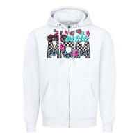 White moto mom Zipper Hoodie - texasbilliewilder