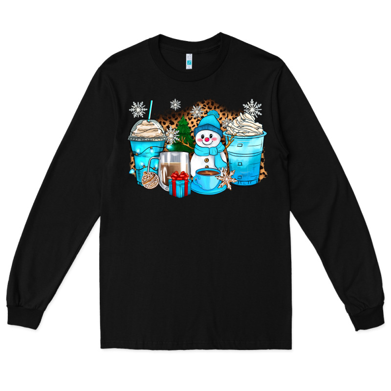 Winter Snowman Coffee Cups Long Sleeve Tee by Zillion Design Studio | Teevron