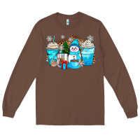 Chestnut winter snowman coffee cups Long Sleeve Tee - Zillion Design Studio