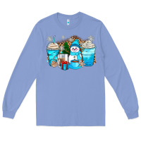 Colony Blue winter snowman coffee cups Long Sleeve Tee - Zillion Design Studio