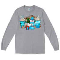 Heather Grey winter snowman coffee cups Long Sleeve Tee - Zillion Design Studio