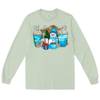 Matcha winter snowman coffee cups Long Sleeve Tee - Zillion Design Studio