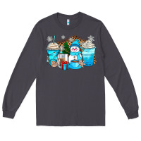 Smoke winter snowman coffee cups Long Sleeve Tee - Zillion Design Studio