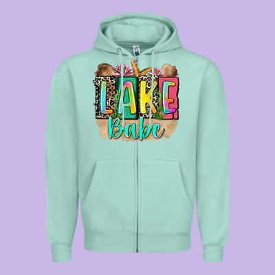 Lake Babe Zipper Hoodie Designed By Zillion Design Studio