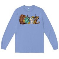 Colony Blue western love bull skull with gemstone and sunflowe Long Sleeve Tee - texasbilliewilder