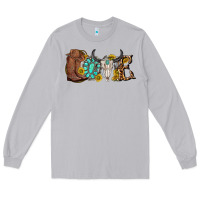 Moon Dust western love bull skull with gemstone and sunflowe Long Sleeve Tee - texasbilliewilder