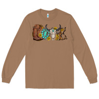 Toasted Coconut western love bull skull with gemstone and sunflowe Long Sleeve Tee - texasbilliewilder