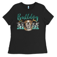 Black bulldog mom Ladies Tee - BarkalooDesign
